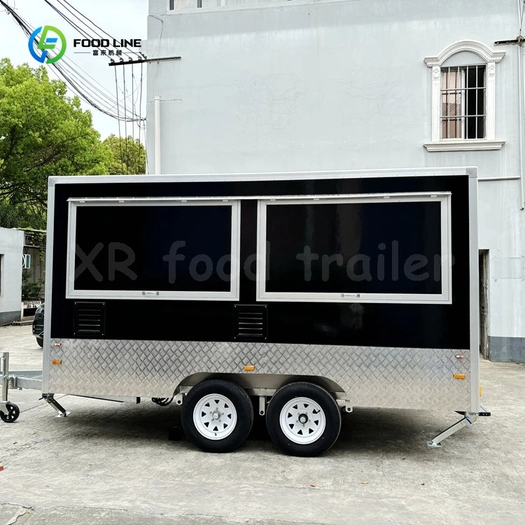 Food Carts and Food Trailer Trucks with Full Kitchens Gas Chicken Grills and Rotating Restaurant Equipment