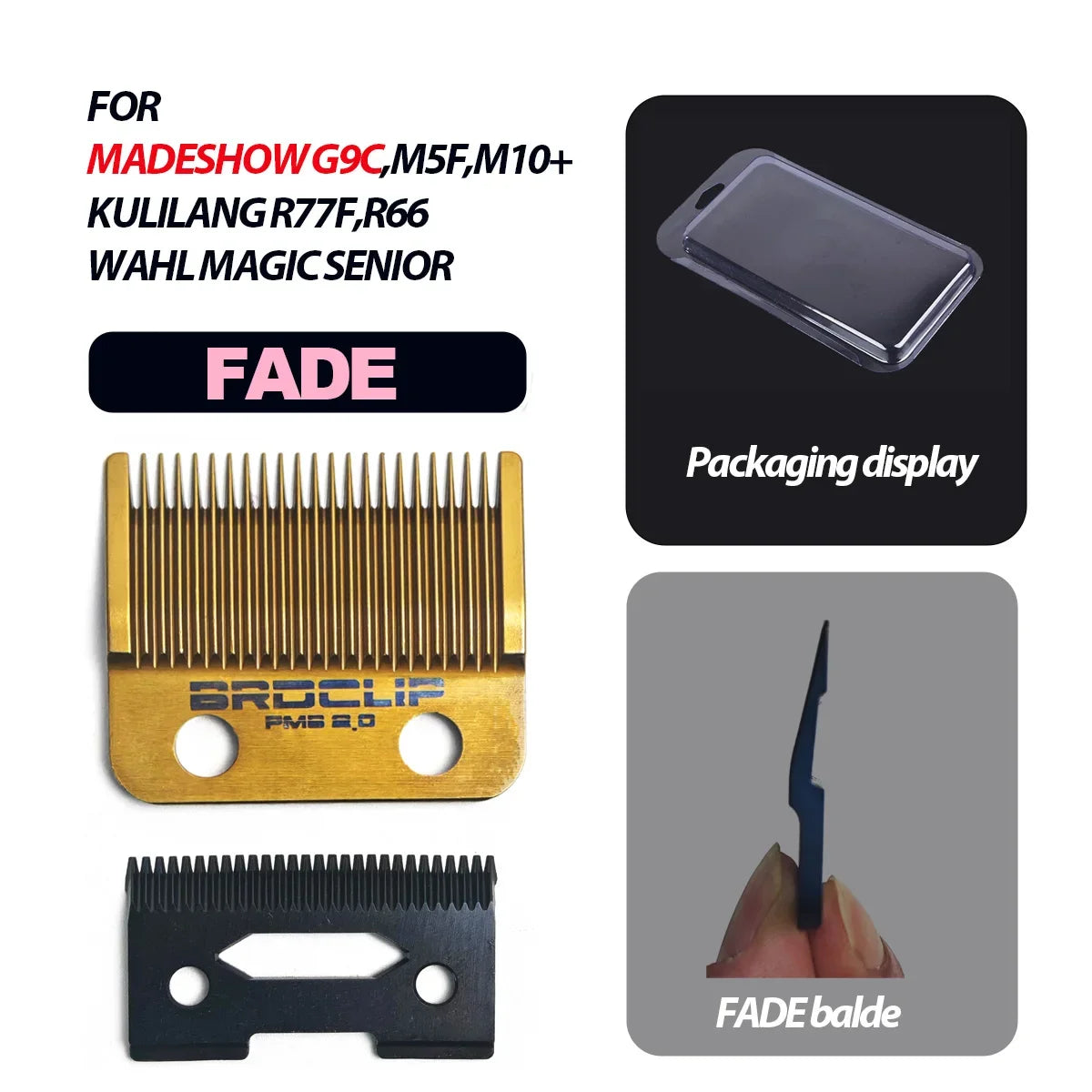 Replacement Original Cutter Head Madeshow Kulilang G9C M5(F) M10+ R66 R77F Standard Blades Hair Clipper Ceramic Blade Trimmer