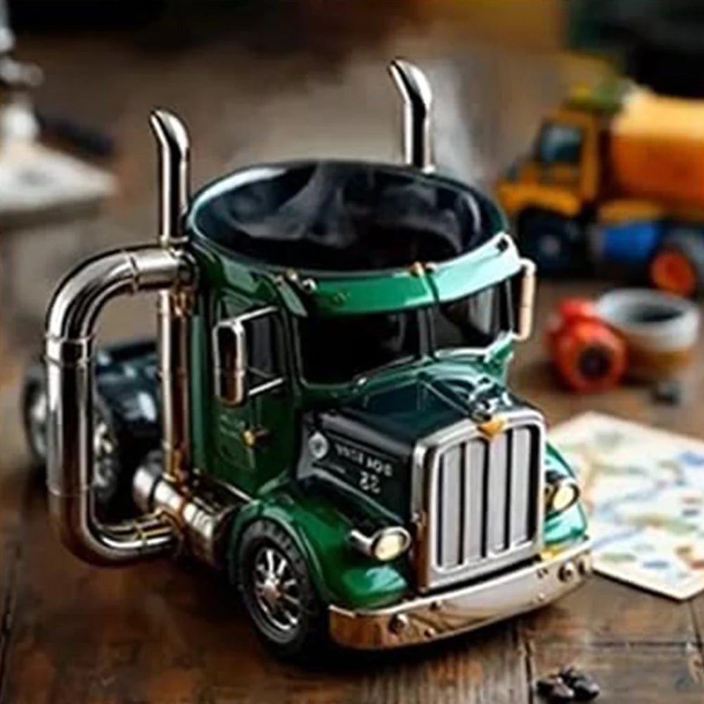 Durable Truck Coffee Mug 11 Ounces Handcrafted Coffee Cup Semi-trailer Shaped Semi Truck Semi-Truck Coffee Mugs Men Coffee Cup