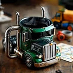 Durable Truck Coffee Mug 11 Ounces Handcrafted Coffee Cup Semi-trailer Shaped Semi Truck Semi-Truck Coffee Mugs Men Coffee Cup