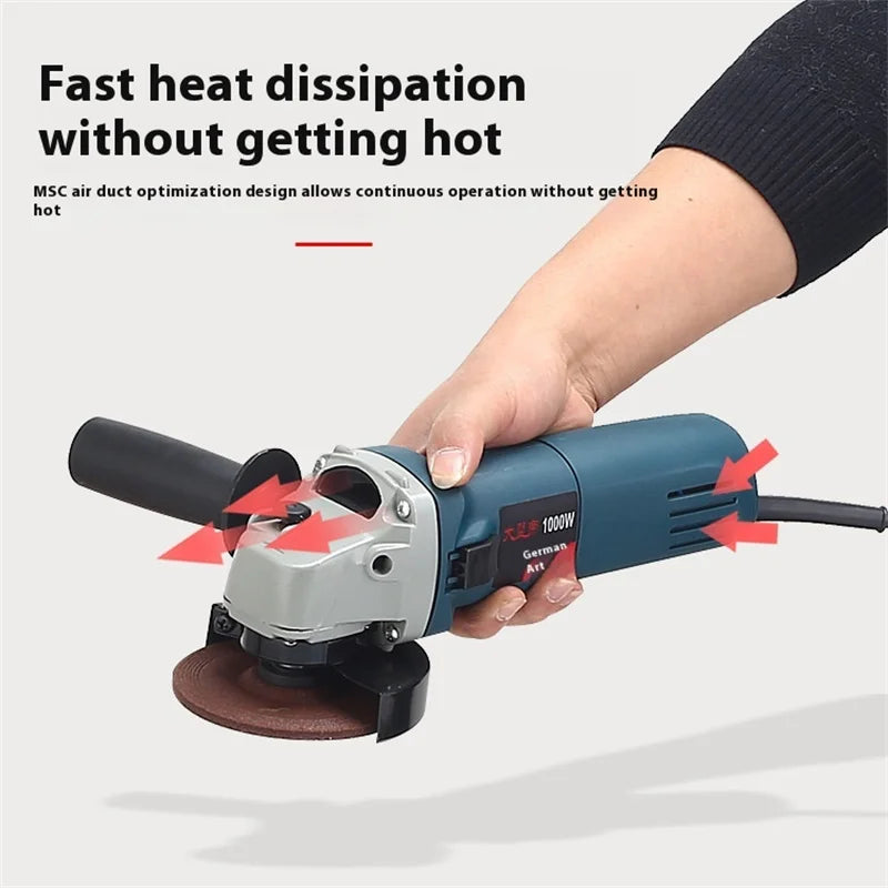 1000W Angle Grinder 6 Gears Multifunctional Handheld 100/125MM Electric Metal Grinding Cutting Machines Tools for 110V 220V Plug