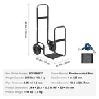 SucceBuy Firewood Log Cart Outdoor and Indoor Wood Rack Storage Mover with Wheels Heavy Duty Steel for Fireplace Fire Pit Black