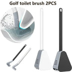 Wall-mounted Toilet Brush Punch-free Space Aluminum Toilet Brush No Dead Angle Toilet Brush Bathroom Cleaning Tool