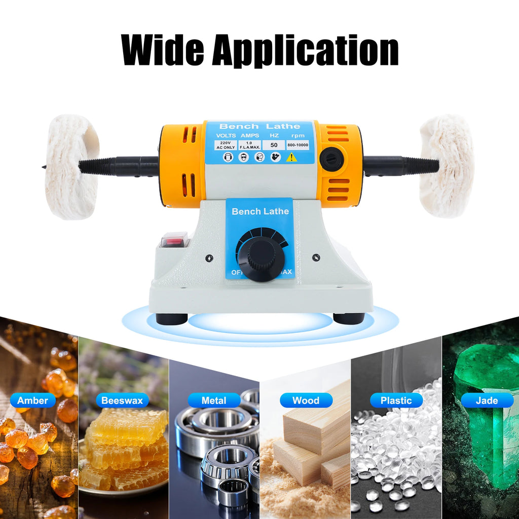 Adjustable Speed Polishing Machine,320W 50Hz Tabletop Sanding and Polishing Machine， DIY Tool for Grinding and Polishing