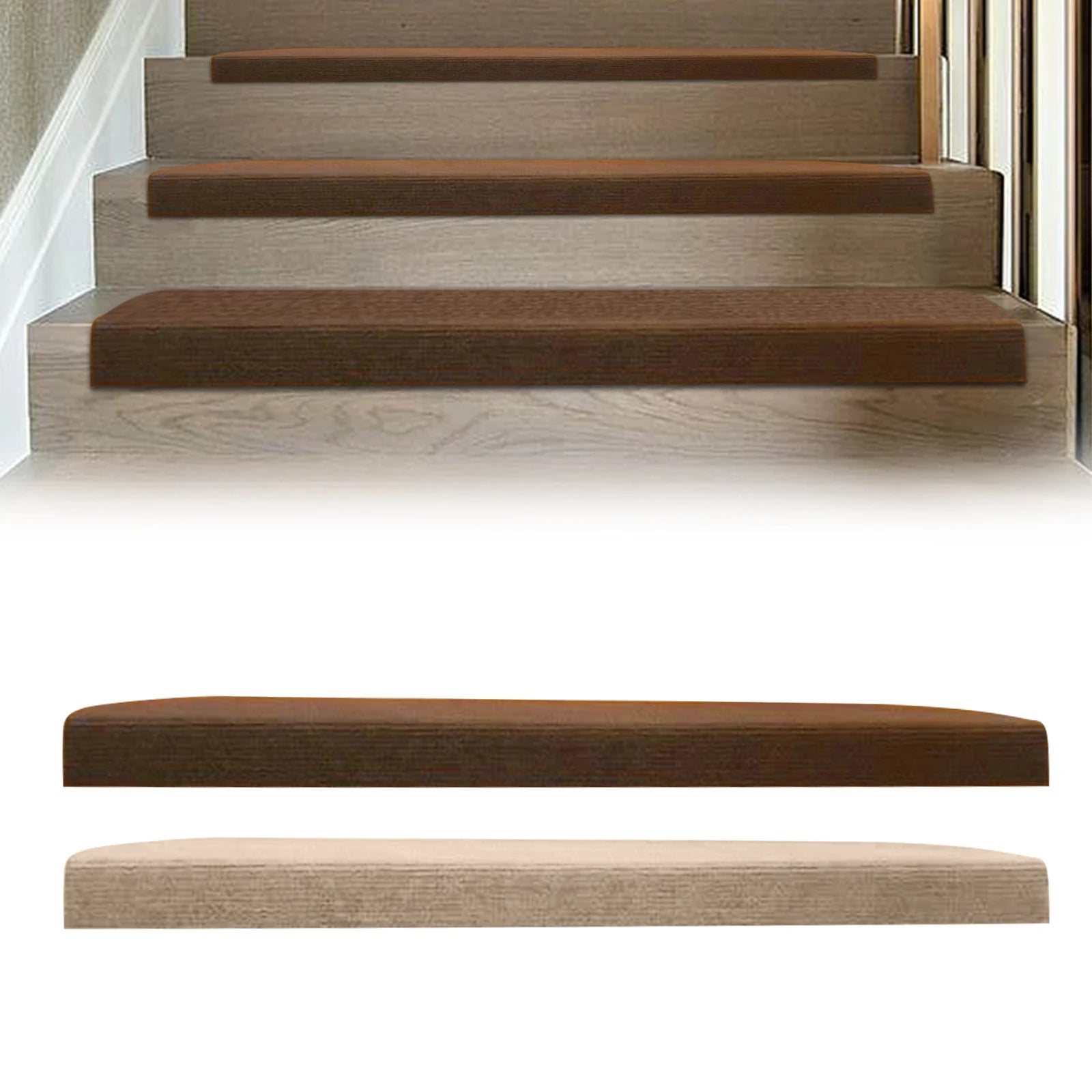 Set of 13 Stair Treads Indoor Non Slip / Skid Mats Step Pads Carpet Ru