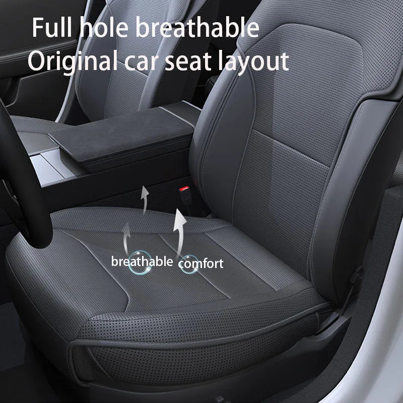 Car Seat Mats For Tesla Model Y Juniper 2025 Breathable All Season Back Seat Pad Protector Covers Nappaleather Cushion Accessori