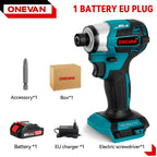 600N.m Brushless Electric Screwdriver Cordless 5-Speed Electric Impact Drill Rechargeable Power Tools Kit For 21V 18V Battery