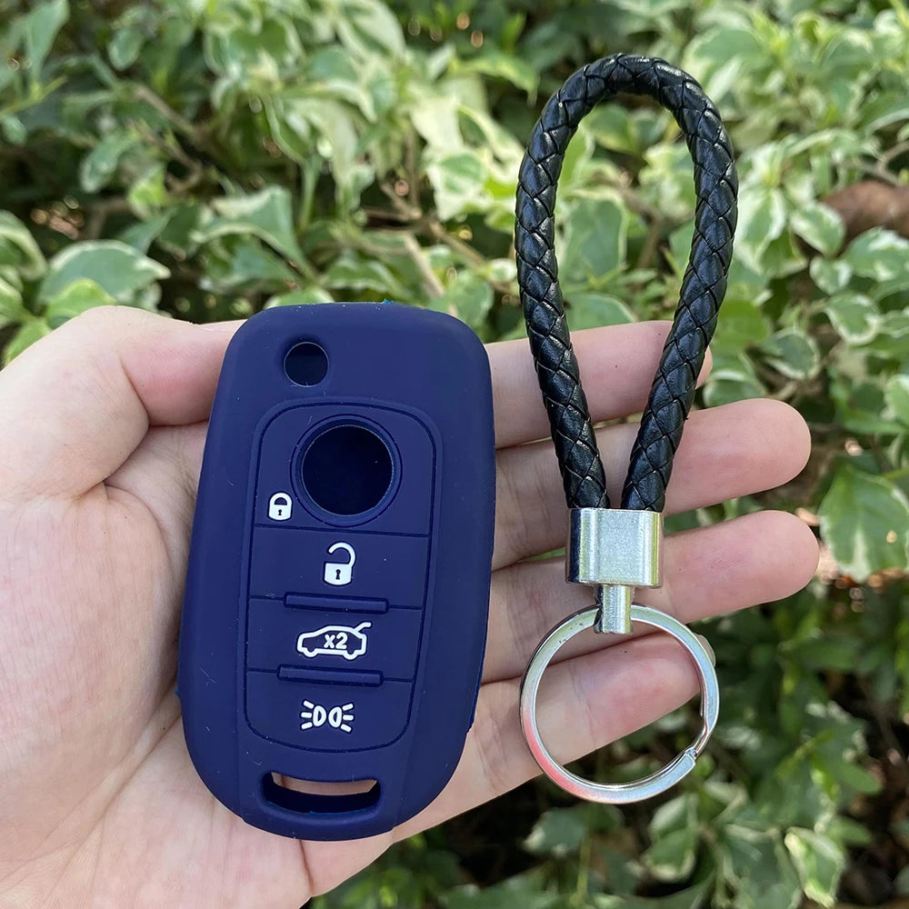 Silicone Car fob Key Case Cover Shell skin bag For FIAT 500X Doblo Argo Toro Nuovo Grazie Tipo Freedom filp Key chain Protector