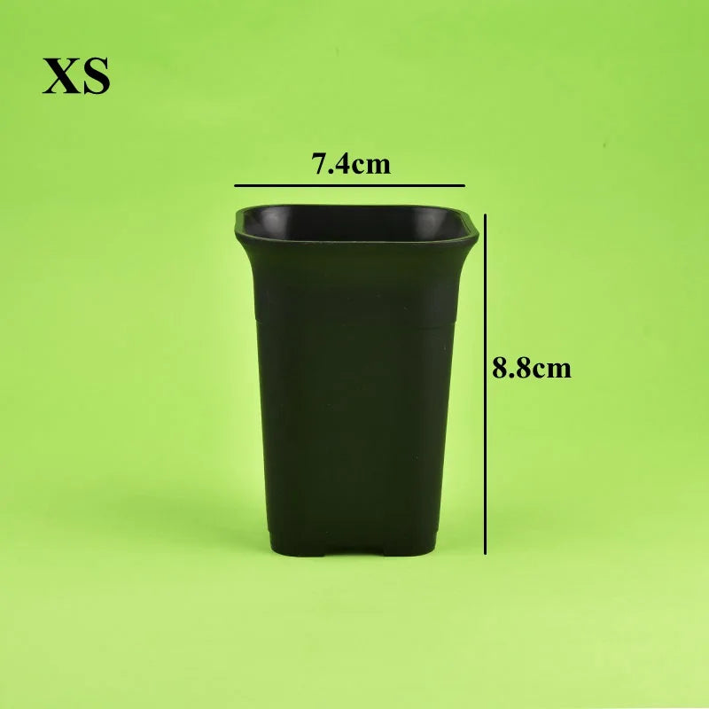 Black/White Thicken Square Succulent Flower Pots Cactus Plant Deep Type High Waist Vientiane Pot Nursery Flowerpot Garden Decor