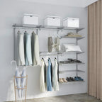 Tangkula 4 To 6 Ft Custom Closet Organizer System Kit, Wall-Mounted Storage Organizer With Wire Shelving And Hanging Rods,