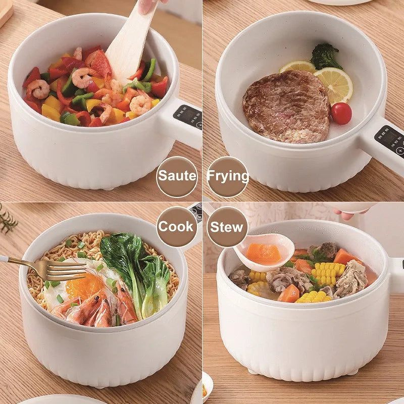 220V Multifunctional Electric Cooker Ceramic Pot Household Low-Power Student Dormitory Rice Cooker Noodle Soup With Steamer Pot