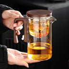 Glass Tea Pot Kettle Infuser 520ML/720ML Teapot Water Separation Inner Magnet One Click Magnetic Tea Filtration Cup Set