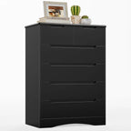 6 Drawer Dresser, Chest of Drawers with Large Storage, White Dressers for Bedroom, Tall Dresser and Organizer with Anti-Trippin