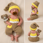 NPK 18inch Platinum Silicone Baby Doll - Pascale Girl Real Weighted 3000G with Pacifier Solid Mouth Open Design Collectible