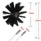 150mm Brush Head Chimney Brush 570mm Long Handle Flexible Rod For Chimney Dryer Pipe Fireplace Inner Wall And Roof Cleaning Tool