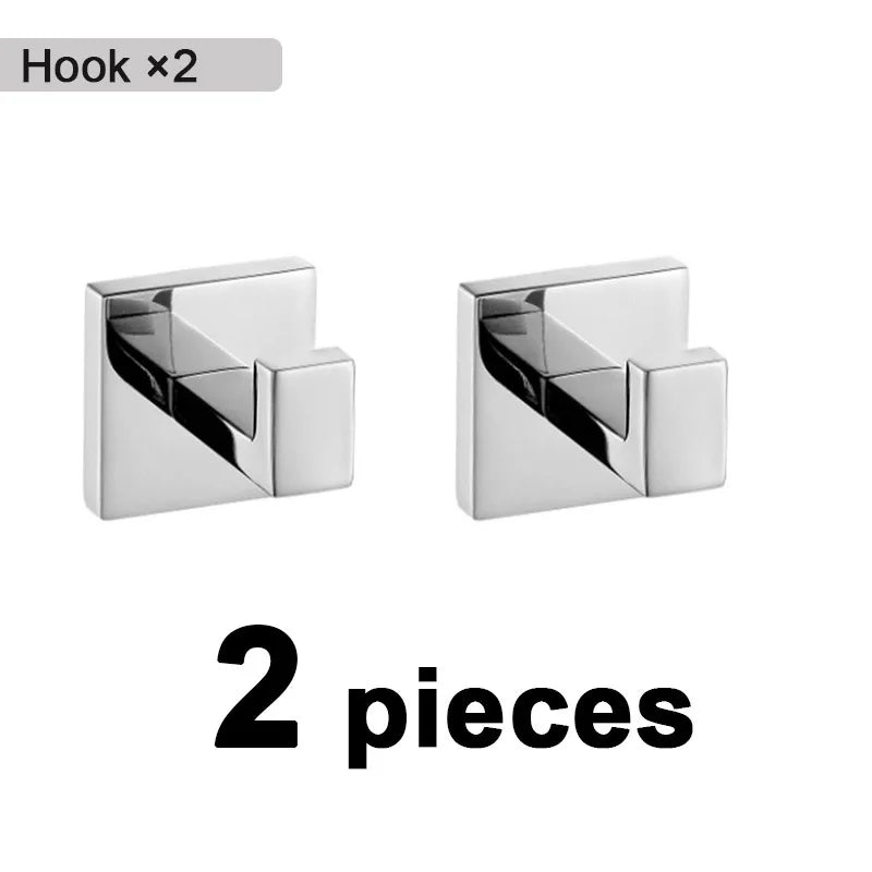 Chrome Polished Bathroom Hardware Mirror Chrome Polished Towel Rack Toilet Paper Holder Towel Bar Hook Bathroom Accessories
