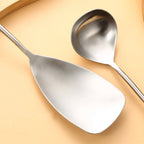 5PCS 304 Stainless steel and Nature Wood Kitchenware Cooking Utensils Set Kitchen Shovel Soup Spoon Cake Spatula Knife