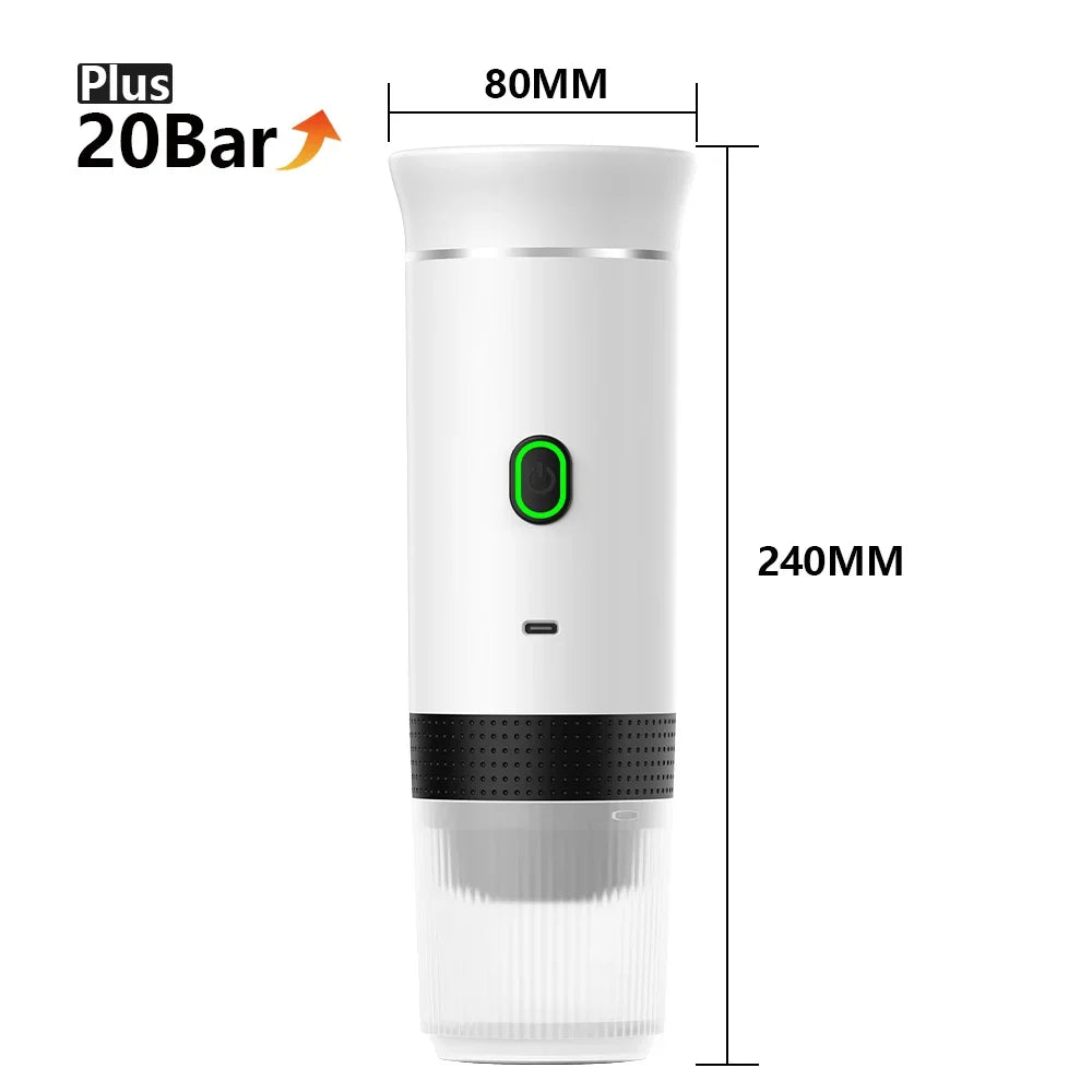 Wireless Electric Portable Espresso Coffee Machine for Car & Home Camping Maker 3-in-1 Capsule Powder Travel Coffee Maker