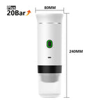 Wireless Electric Portable Espresso Coffee Machine for Car & Home Camping Maker 3-in-1 Capsule Powder Travel Coffee Maker