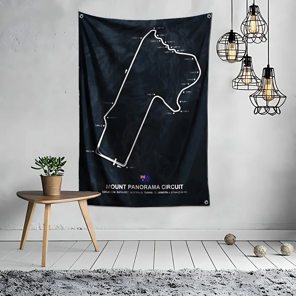 Ft Formula 1 Imola Monaco Circuit F1 Flag Polyester Digital Printing for Garage Wall Art Out Door Decoration With Grommets