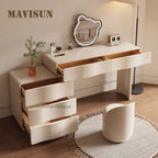 Italian Style Vanity Makeup 75 CM Wooden for Bedroom Bear Shaped LED Mirror Ample Drawer Storage Light Luxury Modern Dresser