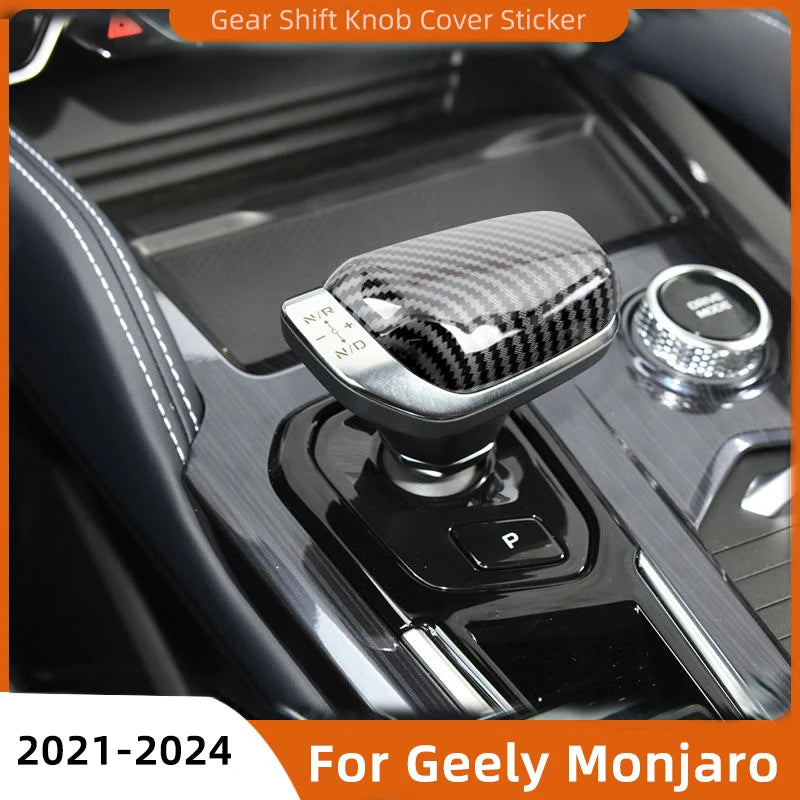Carbon Fiber Car Interior Gear Shift Knob Cover Sticker for Geely Xingyue L Monjaro 2021 2022 2023 2024