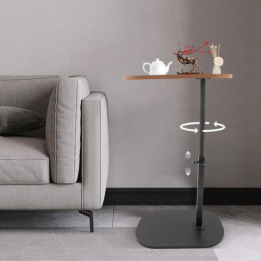 C-Shaped Side Table, Height Adjustable Coffee Table, Living Room Coffee Table, 360° Swivel and Multi-Angle Tilt for Living Room