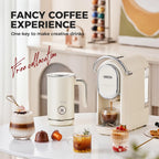 Cafelffe Electric Milk Frother Frothing Foamer Chocolate Mixer Cold/Hot Latte Cappuccino Fully Automatic Milk Warmer Cool 4-in-1