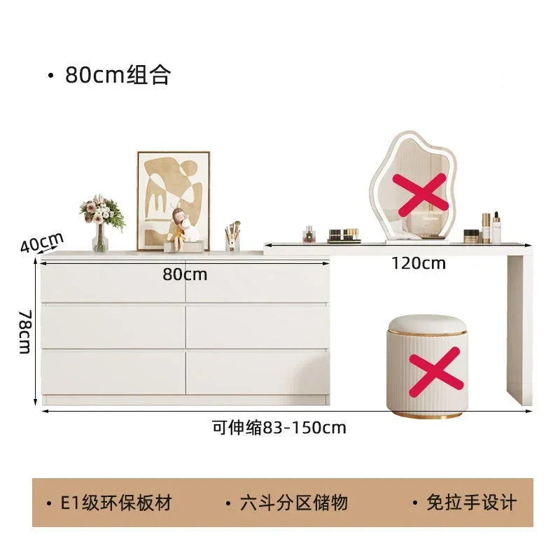 Luxury Dressing Table Drawer White Makeup Mirror Corner Desk Dresser Table Cabinet Organizers Storage Penteadeira Home Furniture