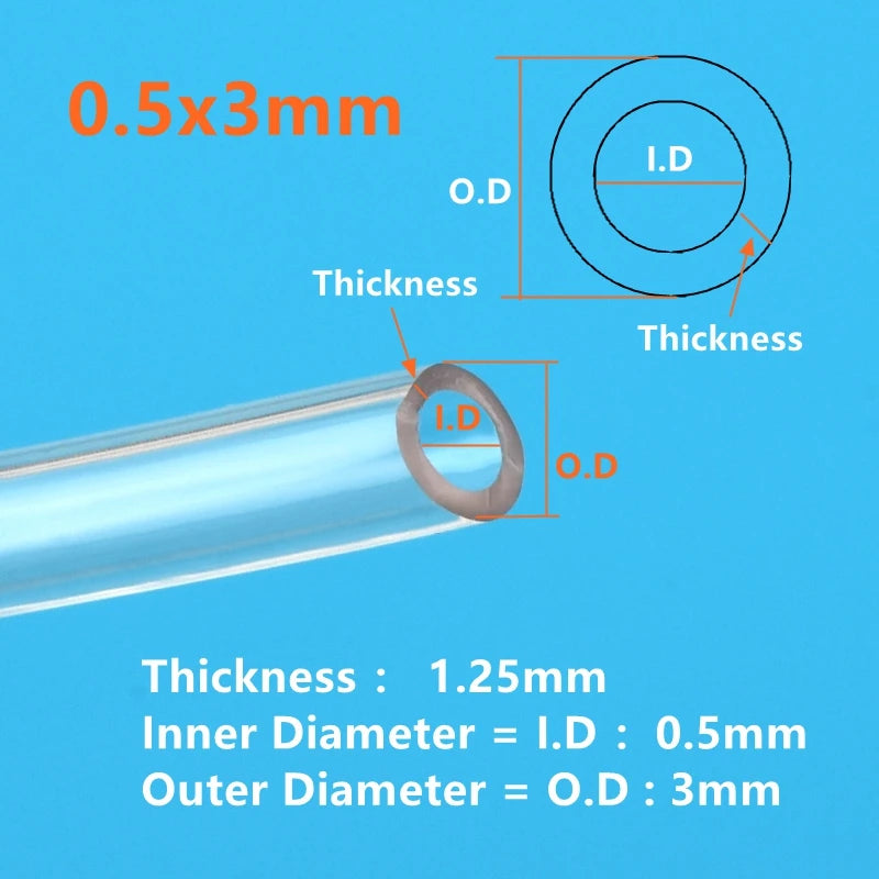 1/5/10M Food Grade Transparent Silicone Rubber Hose ID 0.3 0.5 0.7 0.8 1 1.2 1.5 1.6 1.8 2 2.5mm Flexible Nontoxic Silicone Tube