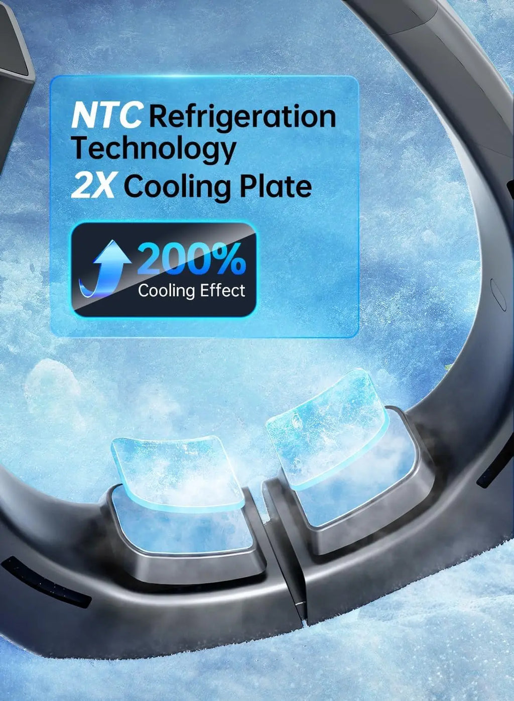 Conditioner Portable Cooling Neck Fan with Large Cooling Pads LED Disp
