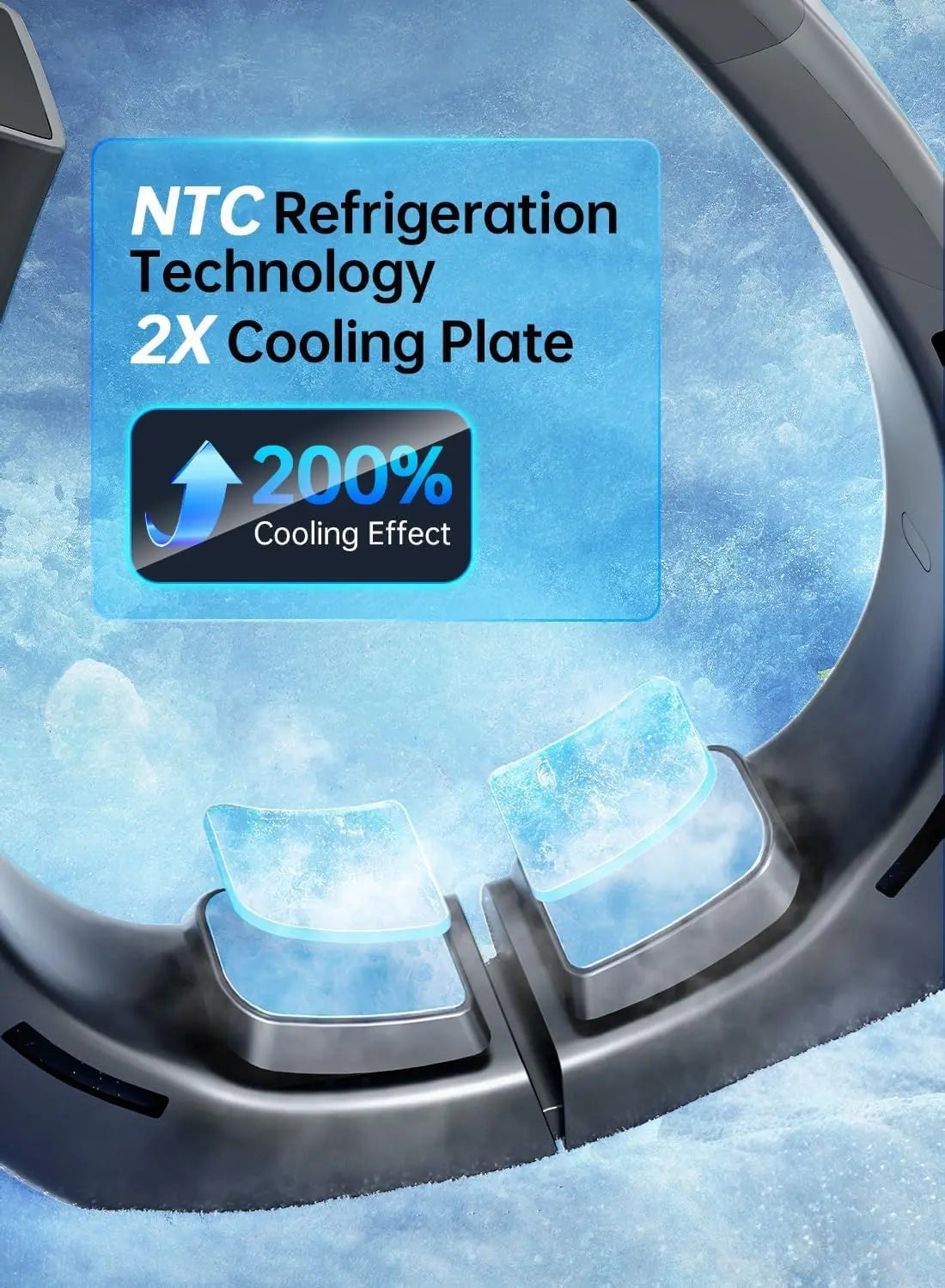 Conditioner Portable Cooling Neck Fan with Large Cooling Pads LED Disp