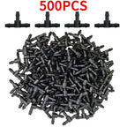4/7mm Hose Dripper Water Tee Connector Plastic Barbed 1/4" Pipe Tubing Watering Coupling Joint Garden Micro Drip Irrigation Tool