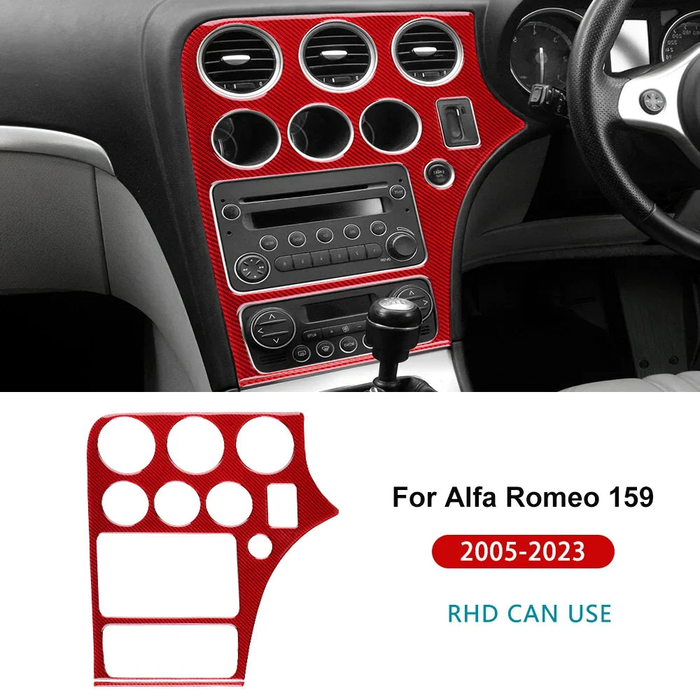 Real Soft Carbon Fiber Sticker For Alfa Romeo 159 2005-2018 2019 2020 2021 2022 2023 LHD RHD Car Center Console Panel Frame Trim
