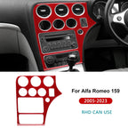 Real Soft Carbon Fiber Sticker For Alfa Romeo 159 2005-2018 2019 2020 2021 2022 2023 LHD RHD Car Center Console Panel Frame Trim
