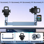 Hipacool Dual-position Car Screen Phone Holder Bracket Aluminum Alloy Adjustable for Tesla Model 3 Highland Y Car Accessories