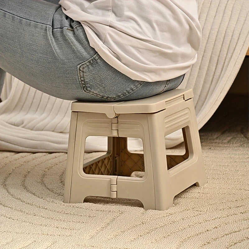 Lightweight Folding Step Stool Multi Purpose Handheld Thickened Footstool Non-Slip Plastic Small Benches Kitchen