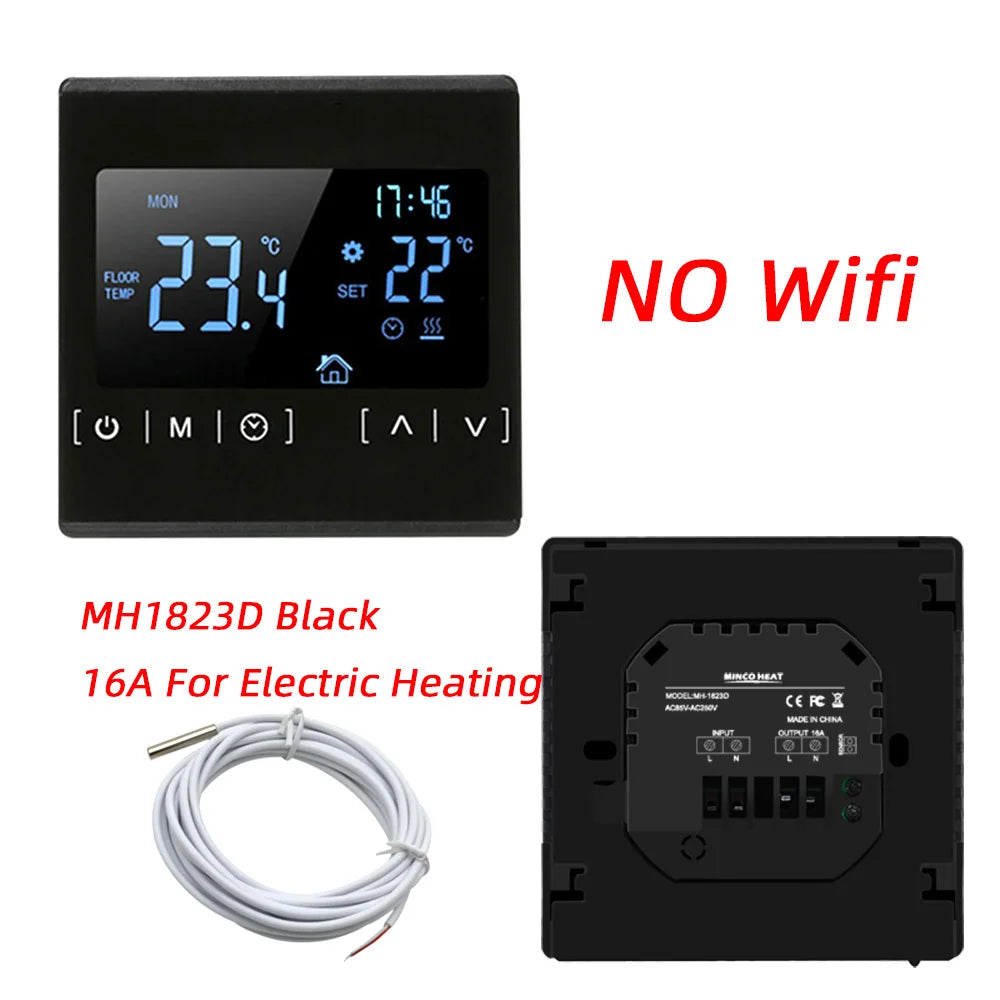 110V 120V 230V All Touch Screen Temperature Controller Thermoregulator Black Back Light Electric Heating Room Thermostat