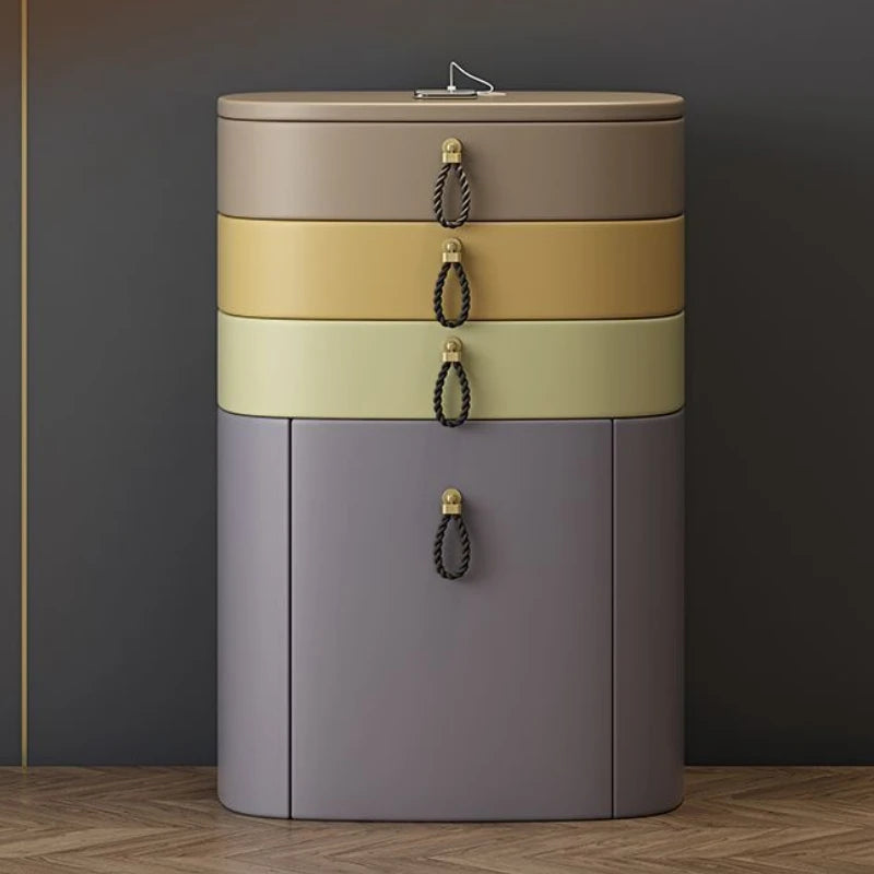 Rotary Makeup Vanities Luxury Storage Dressing Table Bedroom Organizer Makeup Vanity Illuminated Drawer Dresser with Light