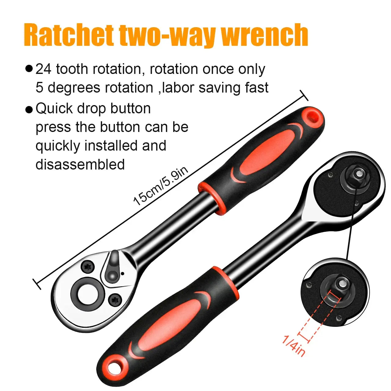 46-Pc. Drive Socket & Ratchet Wrench Set - Car Tool Kit | AlluCanFind