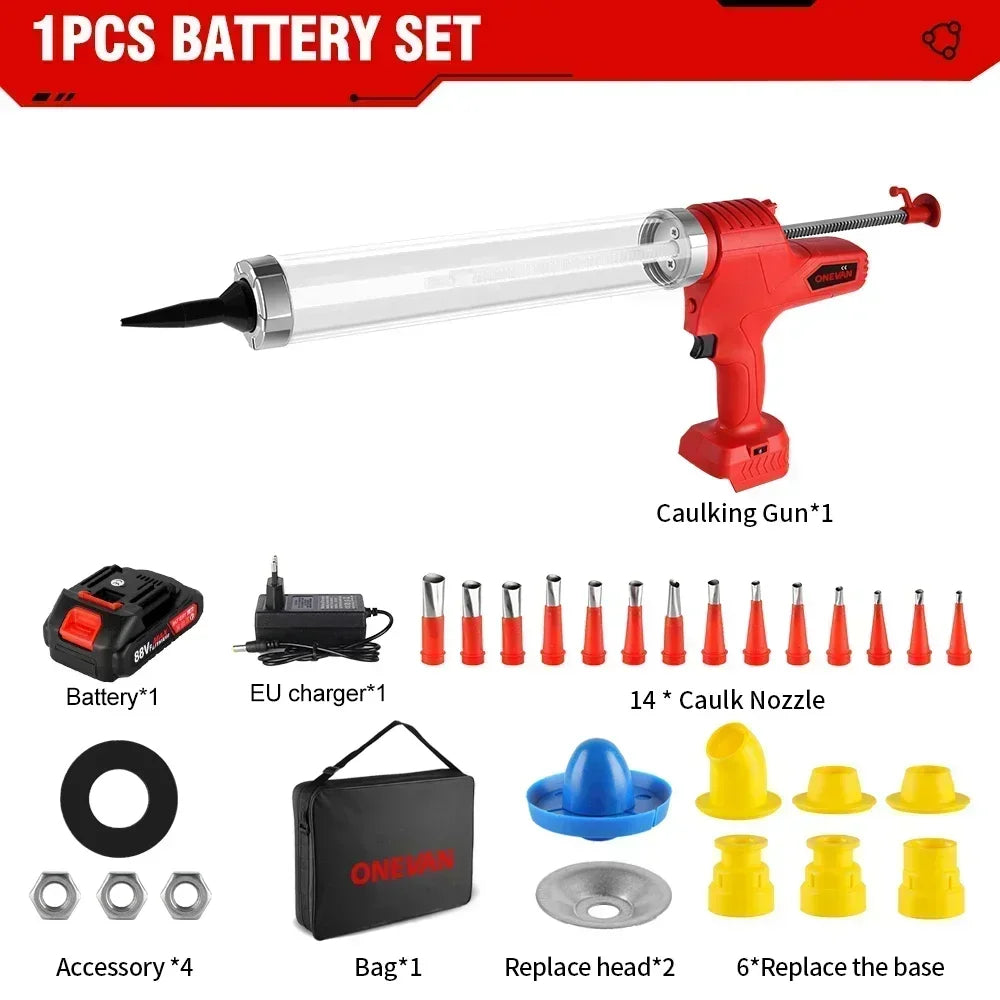 6 Speeds Electric Glue Gun Cordless Multi-function Electric Sewing Glue Glass Caulking Adhesive Gun Tool For 21V 18v Battery