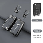Leather Car Remote Key Case Fob Cover Protector Holder Shell For VW Volkswagen Golf 7 MK7 Tiguan MK2 T-roc T-cross Accessories