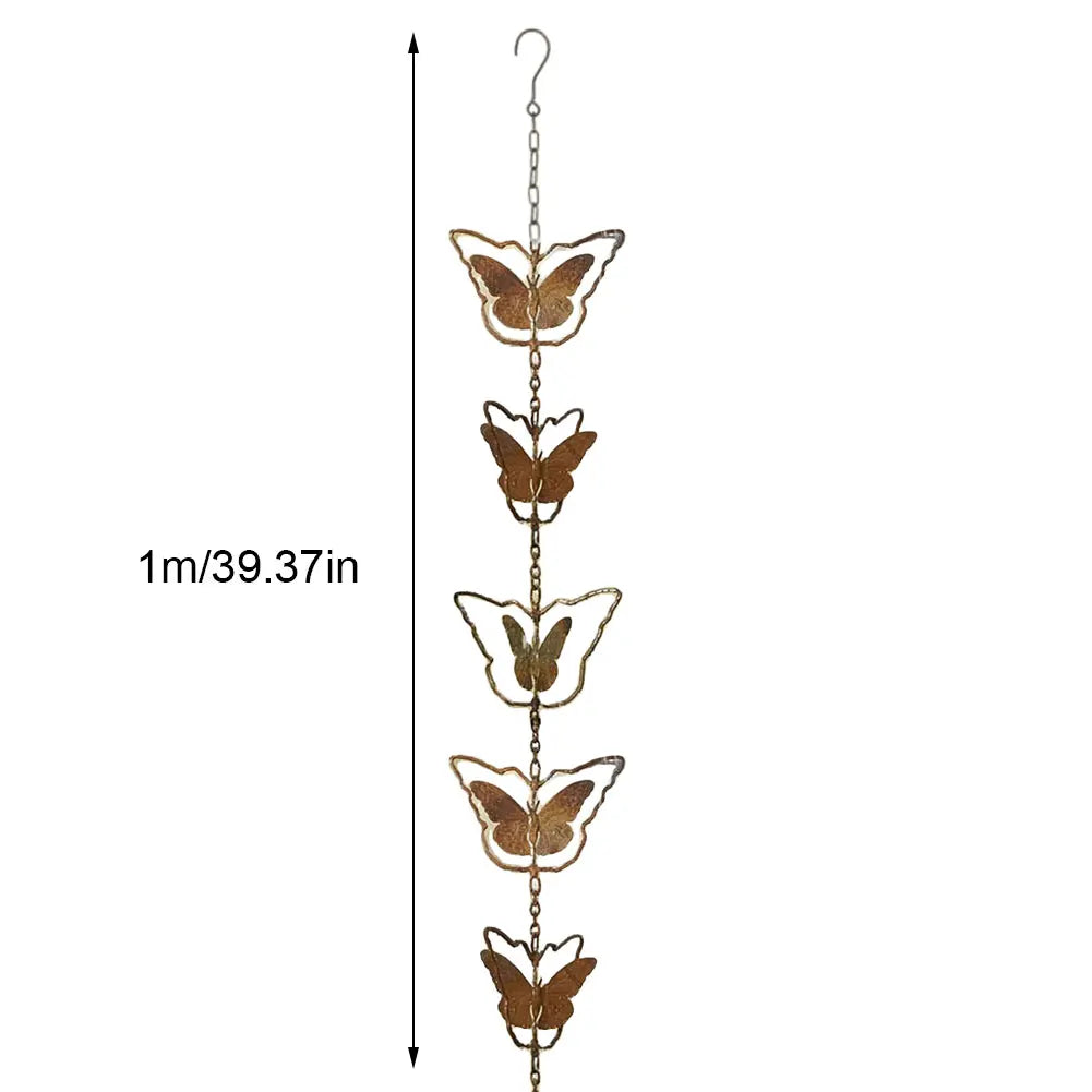 Lotus/Bird Rain Chain Garden Decoration Hanging Rain Catcher Chain Gardening Gutters Downspouts Rain Chain Outdoor Decors