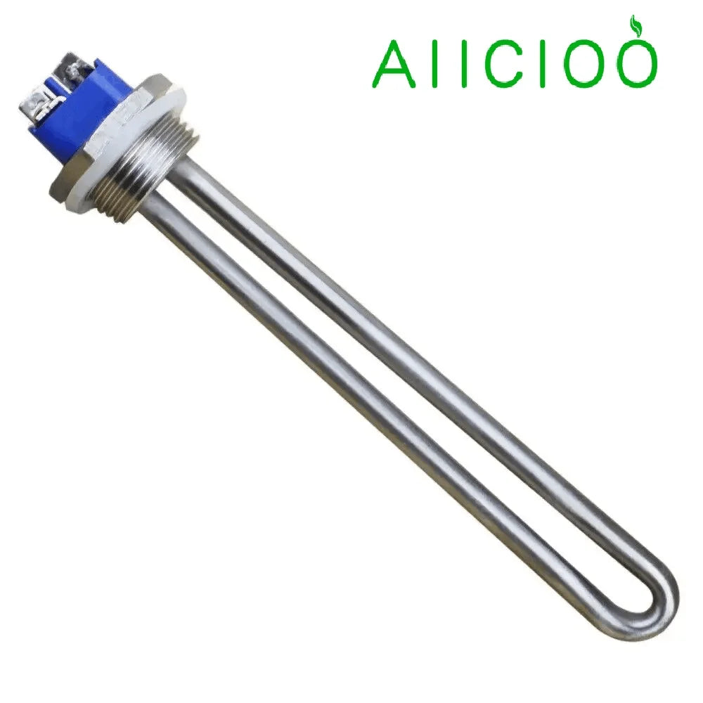 12V/24V DC Immersion Water Heater Submersible Heating Element with 1 Inch NPT Thread  Tubular Heater 150W/300W /600W SUS304