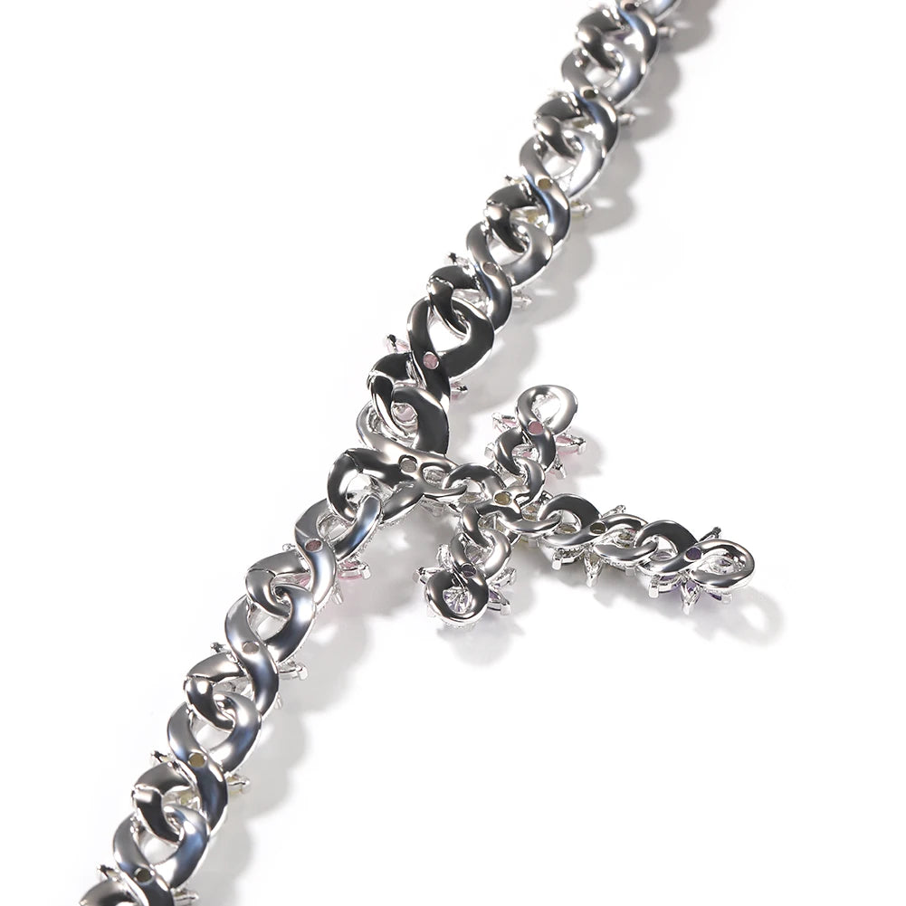 Colorful Flower Cuban Chain - Full Paved Iced Out Baguette CZ Hip Hop Necklace | AlluCanFind