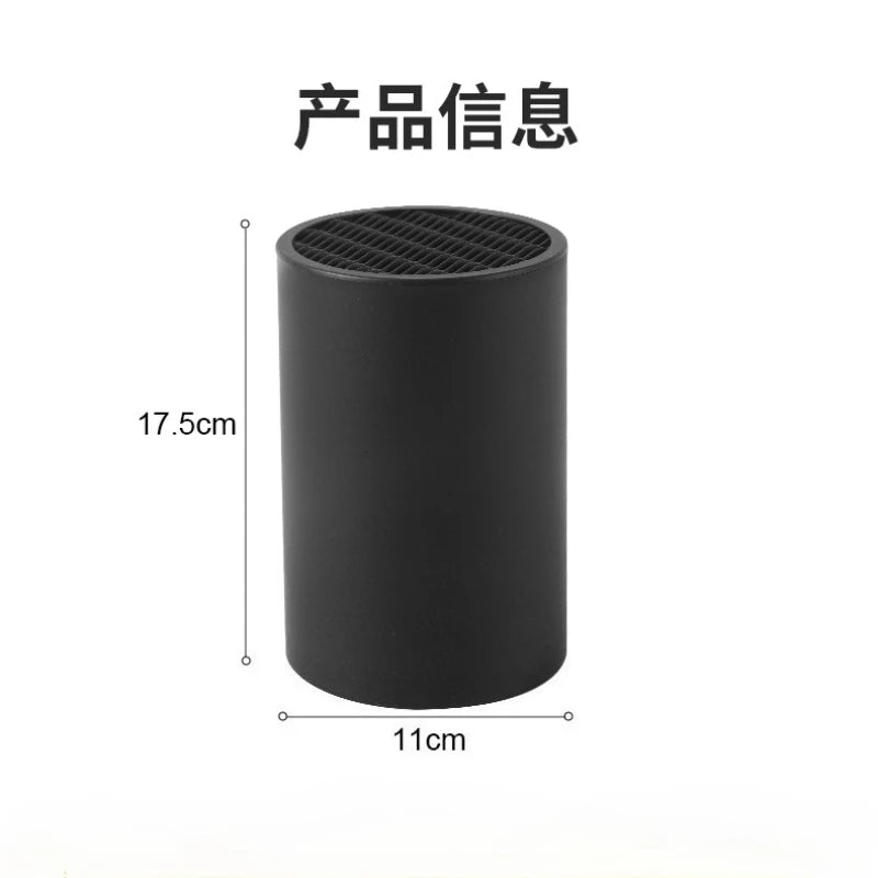 Kitchen Knife Stand Holder Balck Plastic Inserted Storage Chef Ceramic Knife Scissors Cooking Utensils Knives Tools Organizer