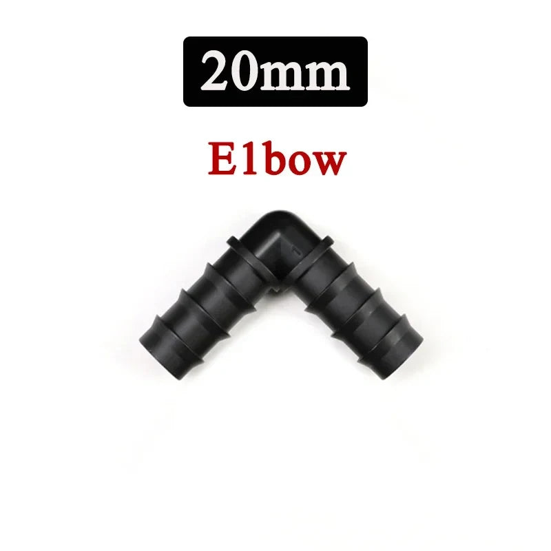 2~50pcs Greenhouse PE Pipe Joint 16 20 25 mm Tee Straight Elbow Plug Irrigation Pipe Fitting Micro Spray Irrigation Accessories