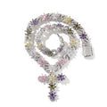 Colorful Flower Cuban Chain - Full Paved Iced Out Baguette CZ Hip Hop Necklace | AlluCanFind