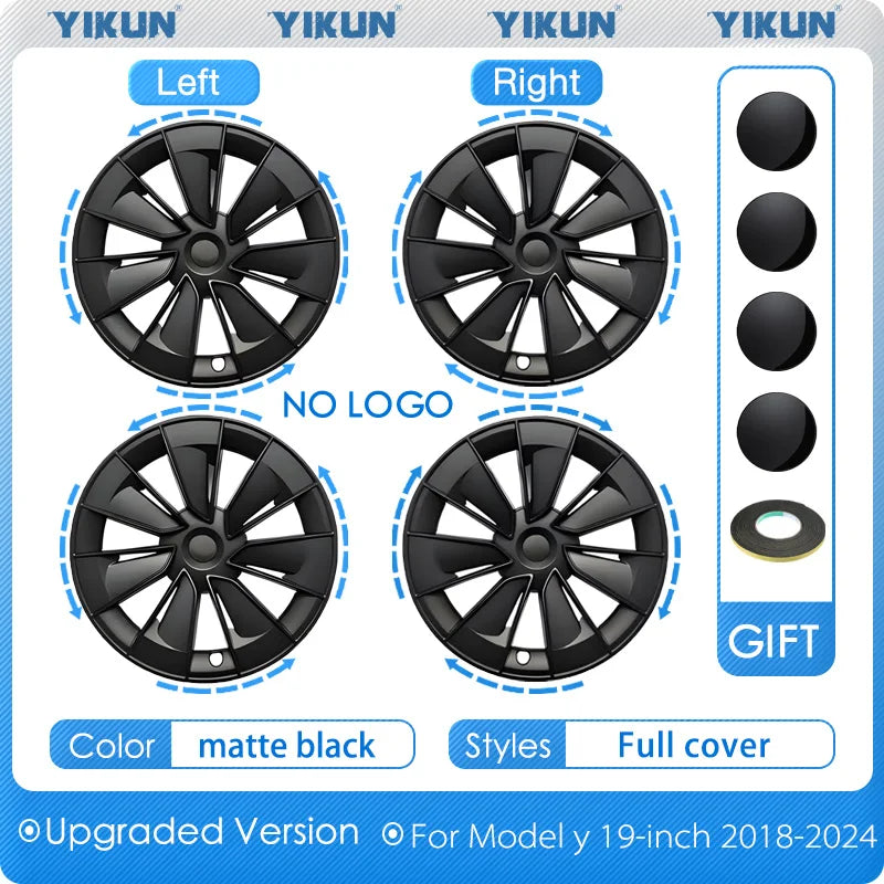 4PCS Hub Cap for Tesla Model Y 19 Inch New Car Wheel Cover Replacement Performance Automobile Full Rim Car Accessories 2018-2024