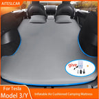 For Tesla Model 3 Model Y 2017-2025 Inflatable Air Mattress Outdoor Camping Inflatable Special Suede Fabric Car Travel Bed
